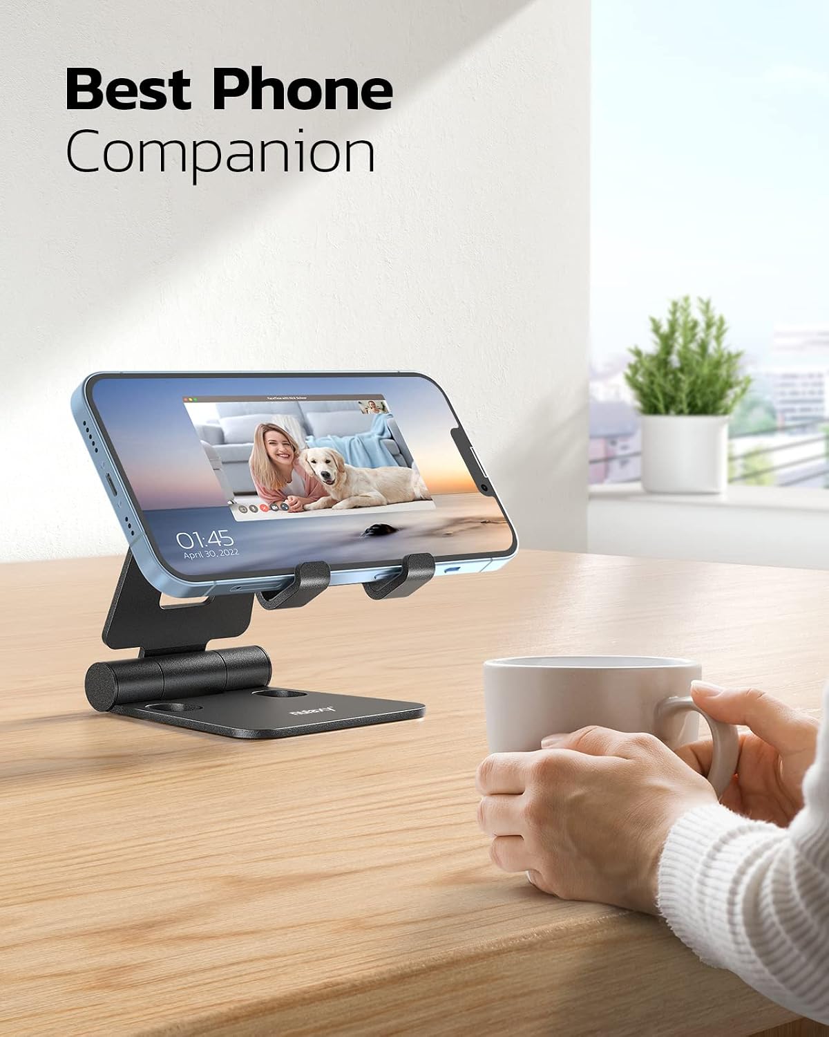 Nulaxy Full Aluminum Dual Folding Cell Phone Stand for Desk