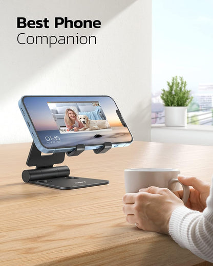 Nulaxy Full Aluminum Dual Folding Cell Phone Stand for Desk