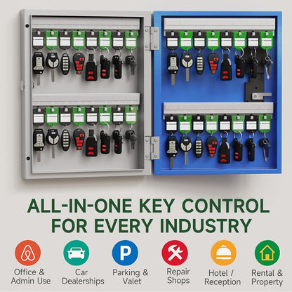 WeHere 32-Key Smart Key Lock Box | Bluetooth Keypad, App Control, One-Time Password & Wall-Mounted Key Cabinet