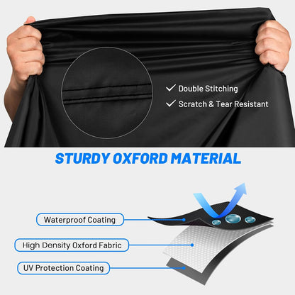 Favoto Bike Cover Waterproof Outdoor for 1 or 2 Bikes, 300D Oxford Bicycle Cover with UV Protection, Windproof Buckle & Lock Holes, Black