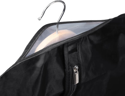 Univivi Garment Bags for Storage & Travel, 43-Inch Suit Covers, 5-Pack Washable Oxford Fabric Clothing Bags with Transparent Window & Zipper, Black