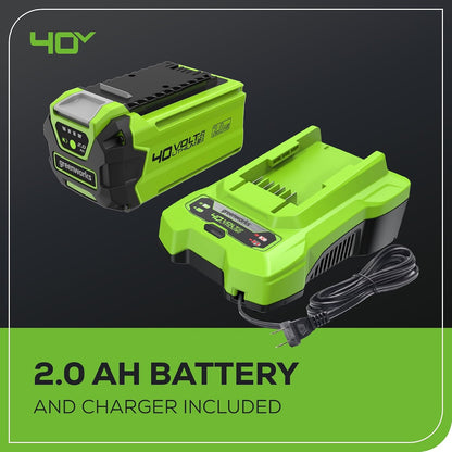 Greenworks 40V Cordless Leaf Blower – 135 CFM, 150 MPH with 2.0 Ah Battery and Charger