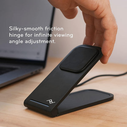 Peak Design Wireless Charging Stand, Black, Qi1 Charging, Grippy Silicone Base, Works with Peak Design Mobile Cases, MagSafe Compatible, for iPhone, Samsung and Google Pixel Phones