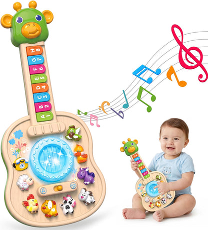 Tsomtto Musical Giraffe Guitar, 4-in-1 Baby Piano Toy for Toddlers