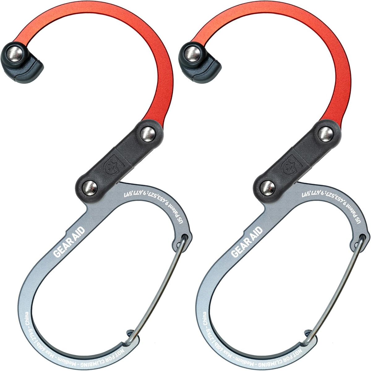 GEAR AID HEROCLIP Medium Carabiner Gear Clip & Hook for Camping & Travel Rotating gear clip and hook keeps backpacks, camping gear, water bottles and travel bags off the ground and within reach.