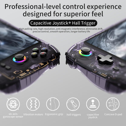 Doriteney RG557 Retro Handheld Game Console Android 14 Gaming Console 5.48" AMOLED HD Screen NO Game Card Game Player Video Game Console Support RGB Lighting 5500mAh Battery Purple