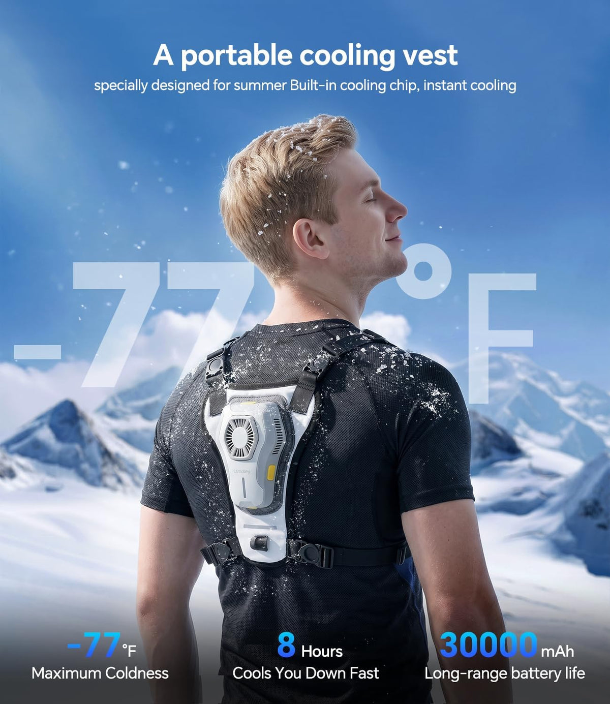THEKUKU Cooling Vest with 30000mAh Power Bank, Portable Cooling Jacket for Men Women, Wearable Fan for Construction, Cosplay, Fishing and Outdoor Work-Black