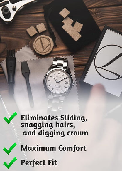 Linx Watch Accessories Watch Adjustment Cushions, Adhesive Leather Cushions for Watch Band Links, Clasp & Caseback, Custom Snug Fit for Metal Watch Bracelets