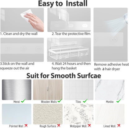 Liuoud 5 Pack Shower Caddy for Inside Shower, Grey Bathroom Storage Decor