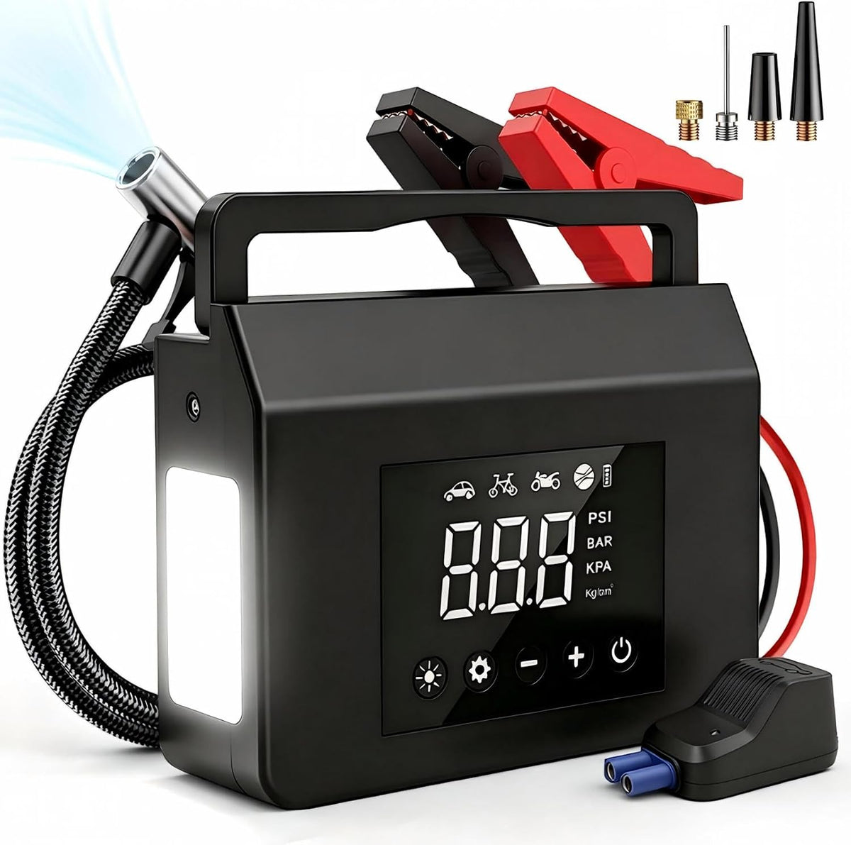 4000A Jump Starter with Air Compressor, 4-in-1 Portable Car Battery Booster & 150PSI Tire Inflator, 12V Jump Box Power Bank for Up to 8.0L Gas / 7.0L Diesel Engines with LED Flashlight