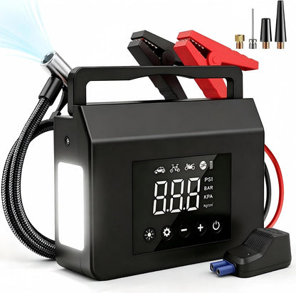 4000A Jump Starter with Air Compressor, 4-in-1 Portable Car Battery Booster & 150PSI Tire Inflator, 12V Jump Box Power Bank for Up to 8.0L Gas / 7.0L Diesel Engines with LED Flashlight