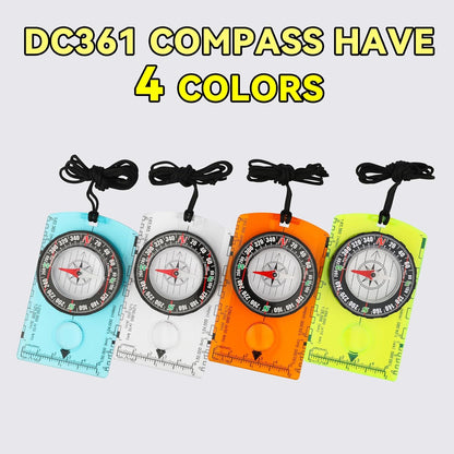 HKDiRedy Military-Grade Navigation Compass, Precision Magnetic Hiking Compass with Acrylic Base Plate, 1:50000 Map Scale, Lightweight Outdoor Survival Compass