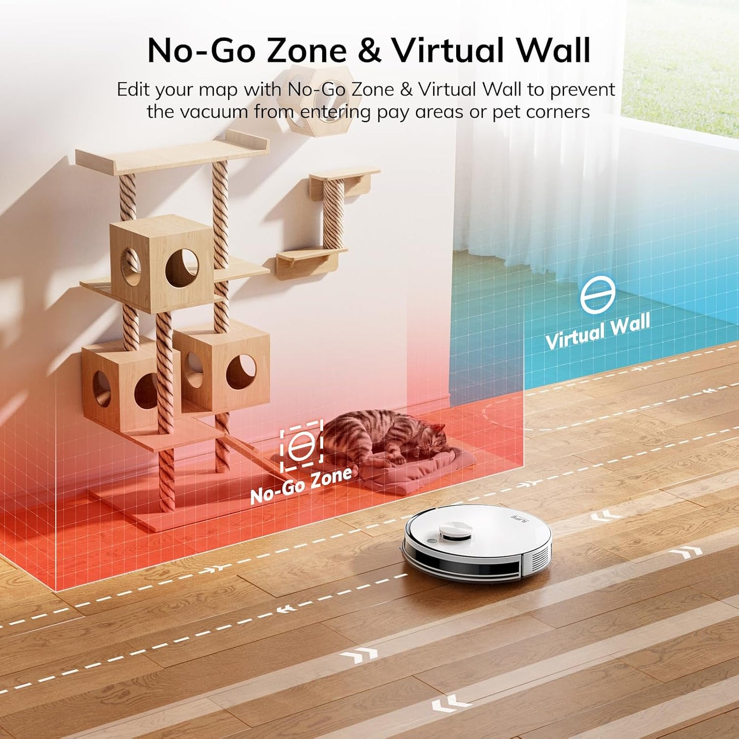 ILIFE A30s Robot Vacuum, 10000Pa Max Suction LiDAR Navigation, Home Mapping, No-Go Zone, 150 Mins, App, Voice and Remote Control, for Hard Floor, Carpet and Pet Hair
