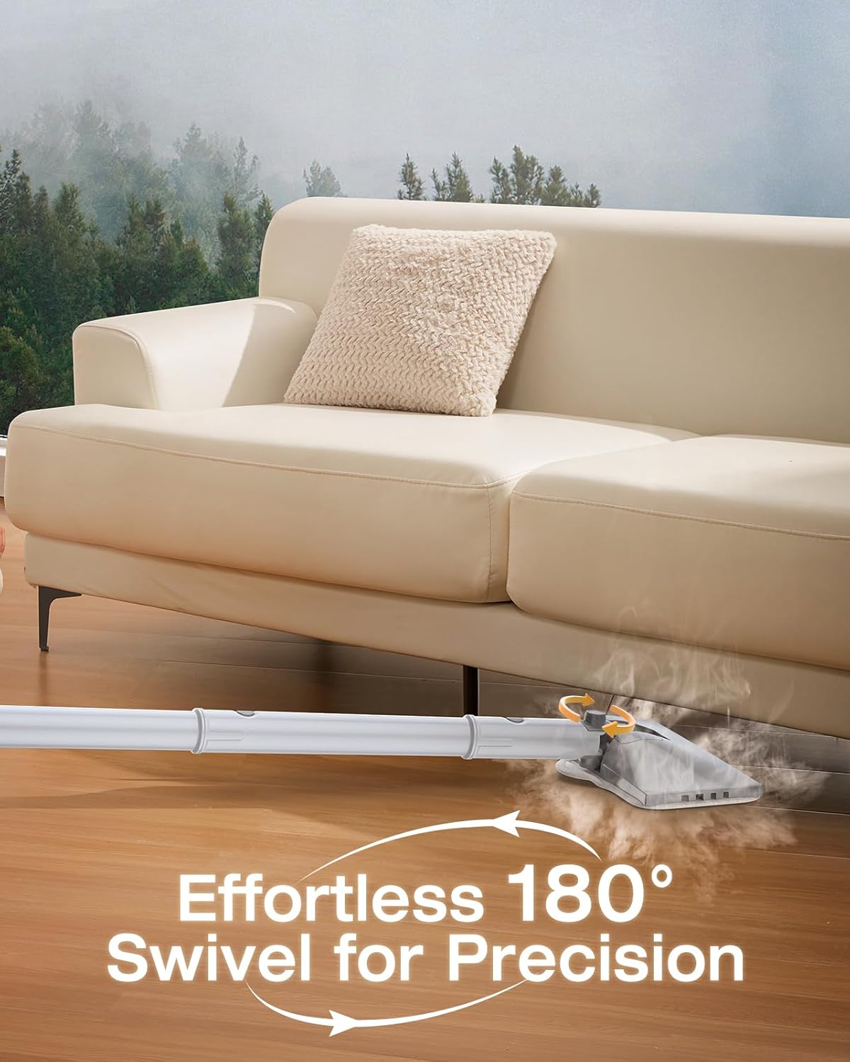 Steam Cleaner, 10-in-1 Detachable Handheld Steam Mop for Multi-Surface 350ml Tank,10s Heat-Up,248°F Steam Cleaner,2-Level Control,Swivel Head for Carpet,Floor,Tiles,BBQ grill,Car Accessories