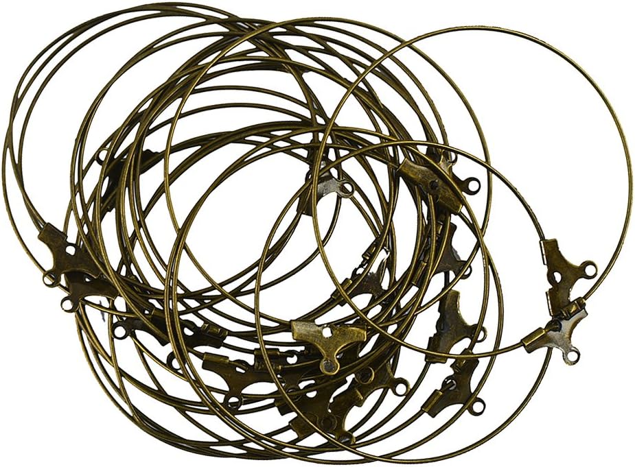 HyperionFlo Essentials 20-Piece 40mm Brass Hoop Earring Findings