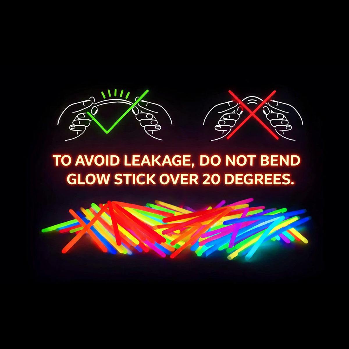 PartySticks Glow Sticks Party Supplies 100-Pack, 8-Inch Multicolor Glow Sticks with Connectors, Waterproof Light-Up Party Favors, Glow Bracelets & Necklaces