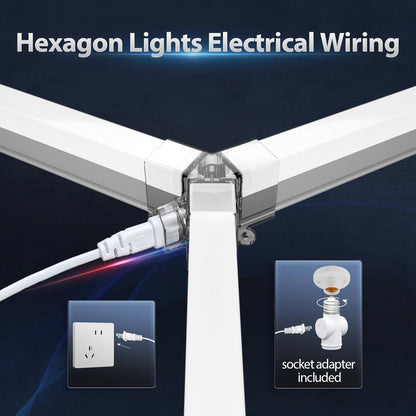 Hexagon Garage Lights: 168W 5 Grids LED Garage Lights - Easy Install 6500K Super Bright Honeycomb Light for Workshop Warehouse Car Detailing Shop Exhibition Hall Gym