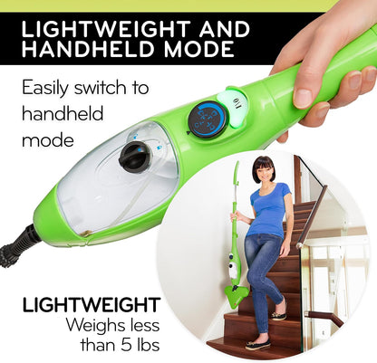 H2O X5 Steam Mop & Handheld Steam Cleaner | 5-in-1 Floor Steamer | Hardwood, Tile & Laminate Cleaner | Carpet Glider Included | Grout, Window & Garment Attachments