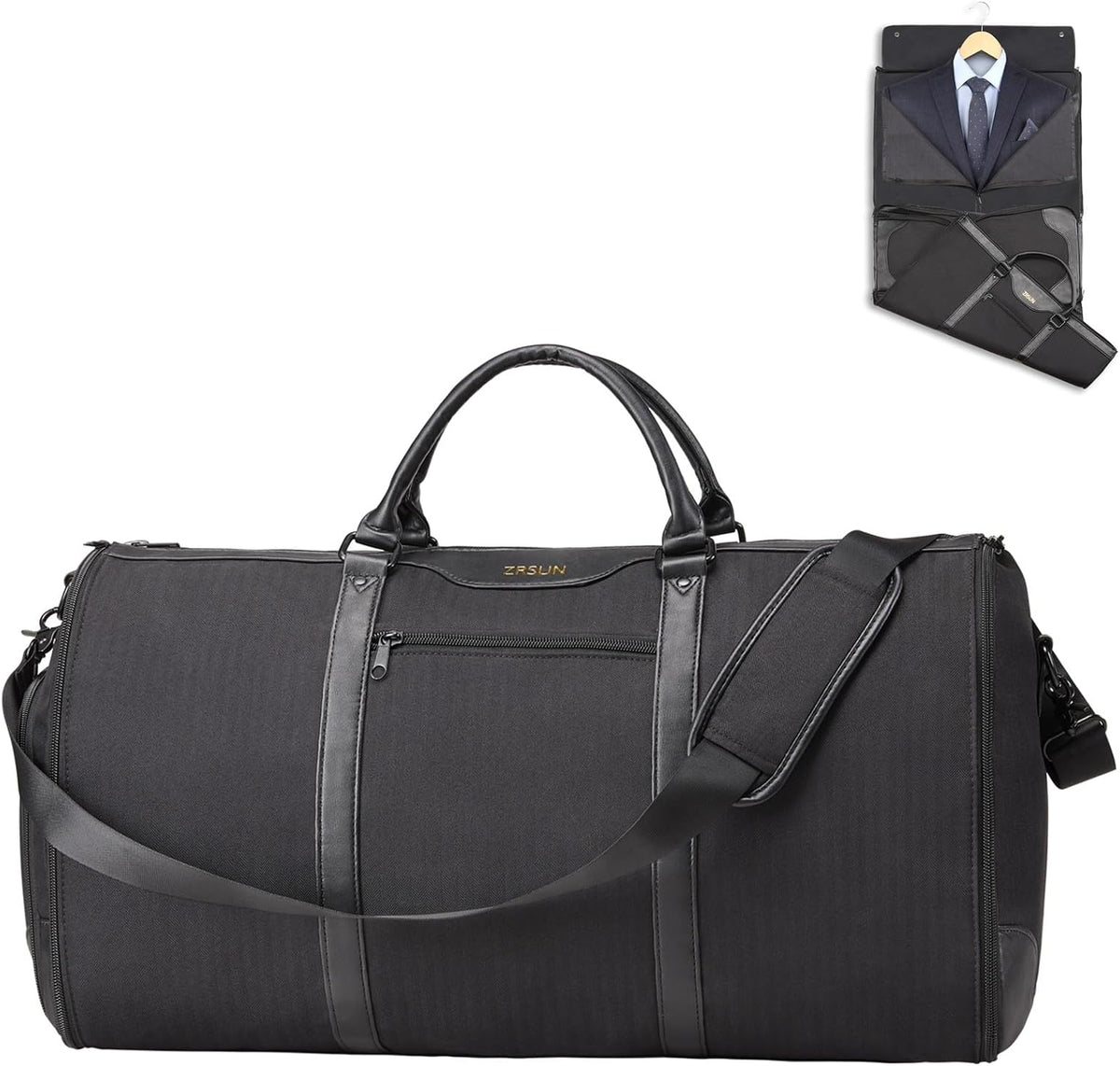 Garment Bag for Travel, Convertible Carry-On Duffel with Shoe Compartment, Waterproof & Wrinkle-Free Suit Carrier for Business Trips & Weekend Getaways, Foldable & Lightweight