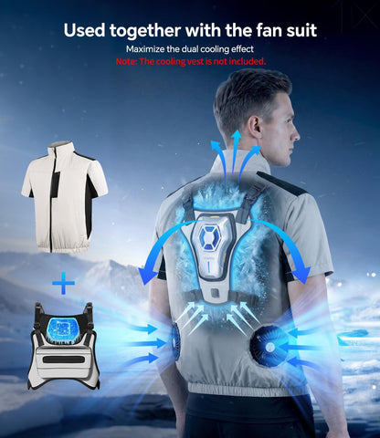 THEKUKU Cooling Vest with 30000mAh Power Bank, Portable Cooling Jacket for Men Women, Wearable Fan for Construction, Cosplay, Fishing and Outdoor Work-Black