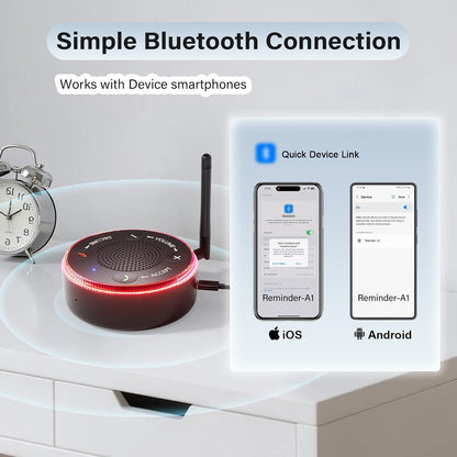 Cell Phone Ringer Amplifier & Flasher for Seniors & Hearing Impaired, 116dB Loud External Ringer for Cell Phone Answer & End calls, Ringtone Alerts, 164ft Bluetooth Mobile Phone for iOS/Android, Home
