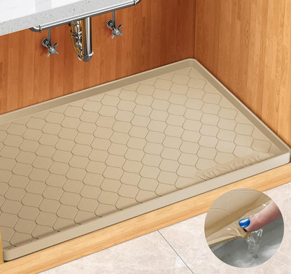 Winisok Waterproof Under Sink Mat 34 x 22 Beige