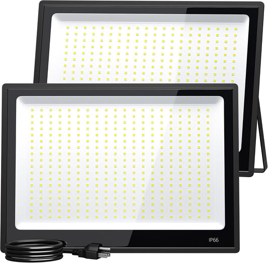 XXBSAZ 300W LED Flood Light Outdoor, 37000LM, Daylight 6500K, AC85-265V High Power Commercial Work Light, IP66 Waterproof Super Bright Security Stadium Lights for Parking Lots, Warehouses,Tennis