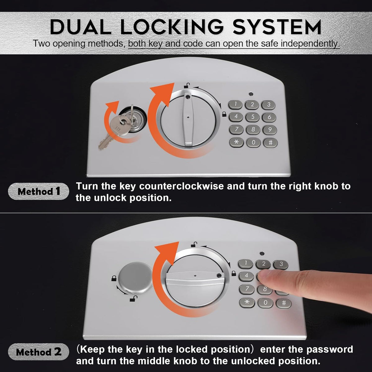bonsaii SF002-N 0.6 Cu. Ft. Electronic Safe Box | Digital Keypad, Removable Shelf, Type-C Backup Power & Wall Mount
