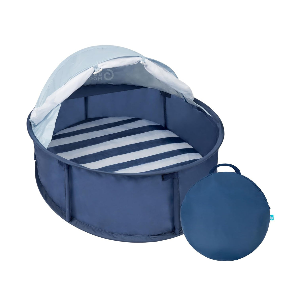 Babymoov Babyni Pop-Up Beach Tent, UPF 50+ Sun Protection with Built-In Mosquito Net, Ventilated Baby Sun Shelter for Beach & Travel, Marine