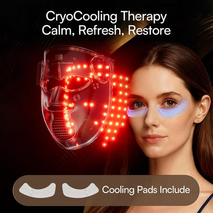 INIA GLOW 4D Wireless Red Light Therapy Mask for Face, Dual NIR, 320 LEDs