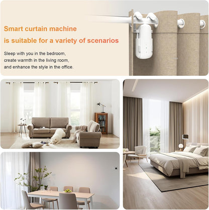 Automatic Curtain Opener with Remote, Gifts for Women and Men, Compatible with Alexa and Google Home, Bluetooth Curtain Opener with App/Timer(For Roman, T/U Tracks - With Remote)