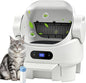 Self Cleaning Auto Litter Box Enclosure, Open-Top, Multiple Cats Safety Sensor Protection, Large Bin, Ultra Quiet, Easy Setup, Convenient Cleaning,Odor Control, Include Waste Bag, White