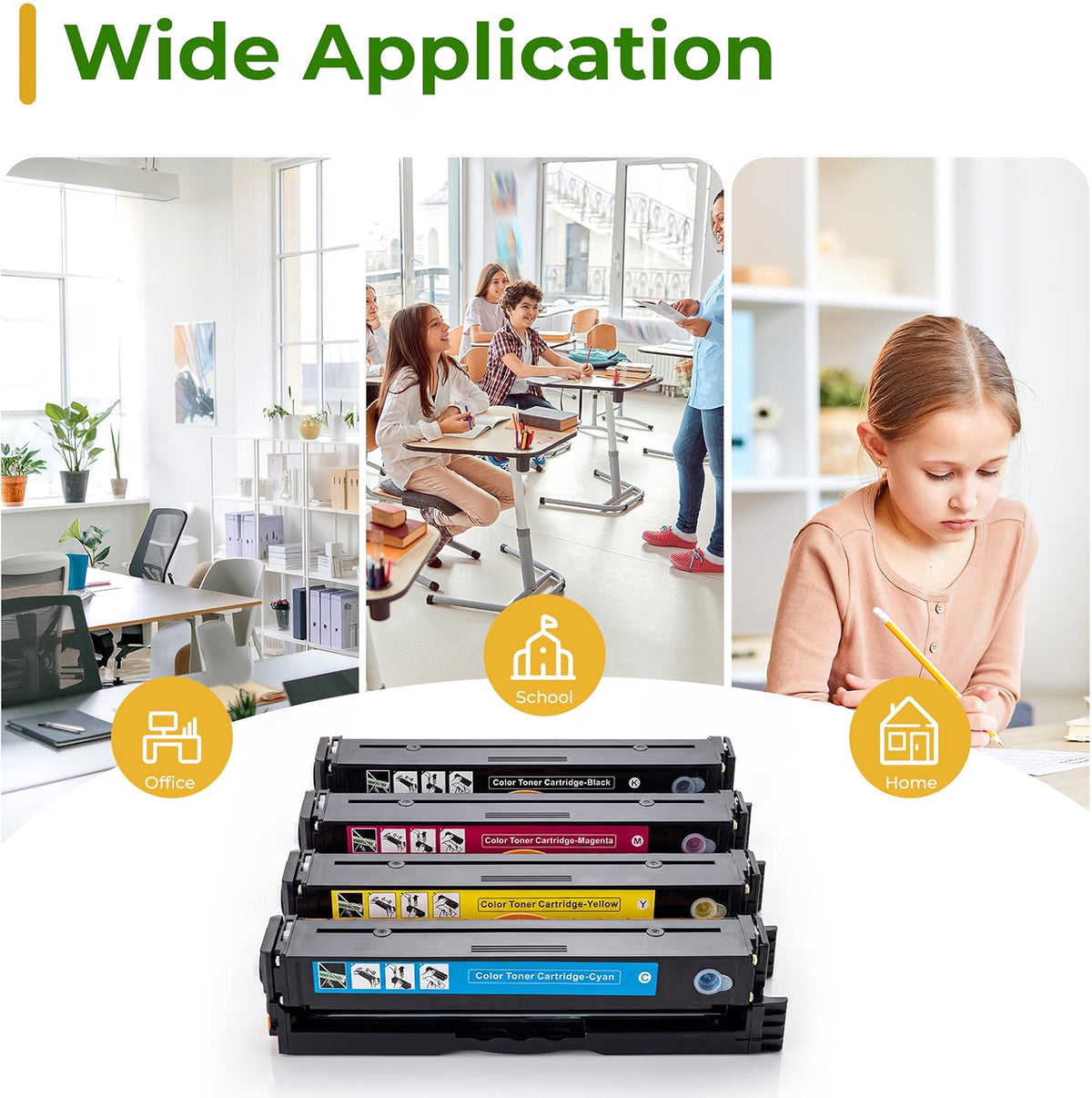 HyperionFlo Essentials C3210K0 Compatible High-Yield Toner Cartridge Set, 4-Pack CMYK Replacement with Chips for C3224dw, C3326dw & MC3224 Series Printers