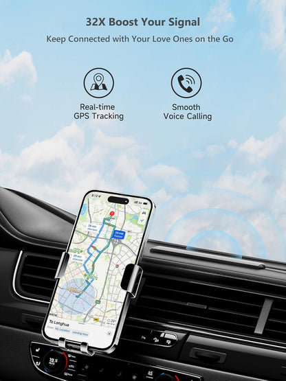 Cell Phone Signal Booster for Car, Truck and SUV Boosts Signal for All U.S. Carriers on Band 2, 4, 5, 12, 13 and 17 | Supports Multiple Devices | Easy to Setup