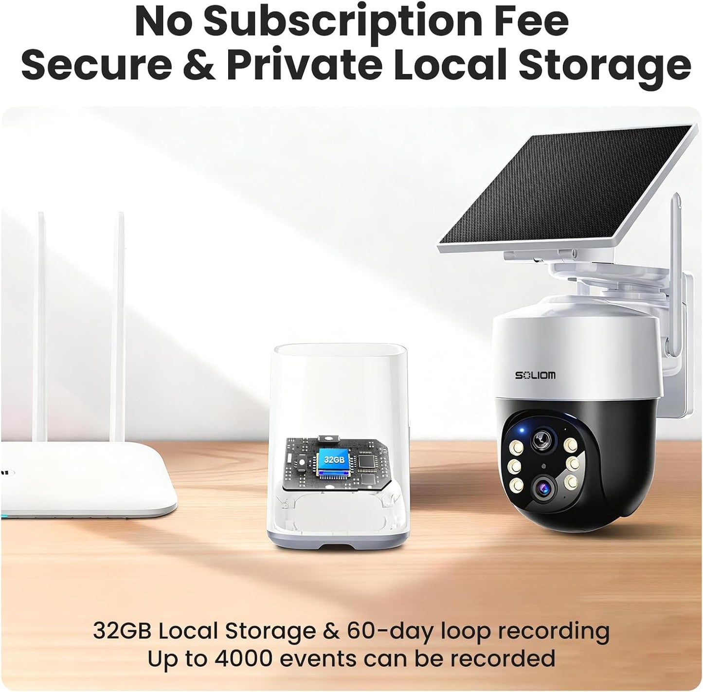 SOLIOM 4K Solar Security Cameras Wireless Outdoor System, 4-Cam Kit