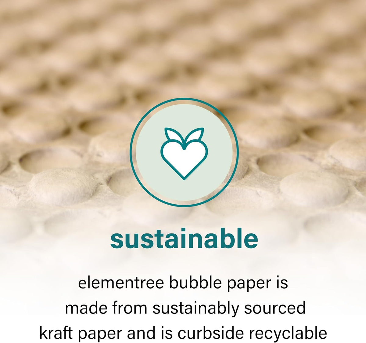 Elementree Paper Bubble Wrap Sheets for Packing, Moving, & Shipping - 12" x 12" x 250' - Eco-Friendly Kraft Bubble Paper - Recyclable Cushioning Wrap - Made in the USA (01913)