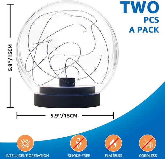 NiceBuy Solar Floating Pool Lights, 2-Pack Floating LED Pool Balls with Flickering Flame Effect, IP66 Waterproof Solar-Powered Lights for Pool, Pond, Garden & Outdoor Party Decor