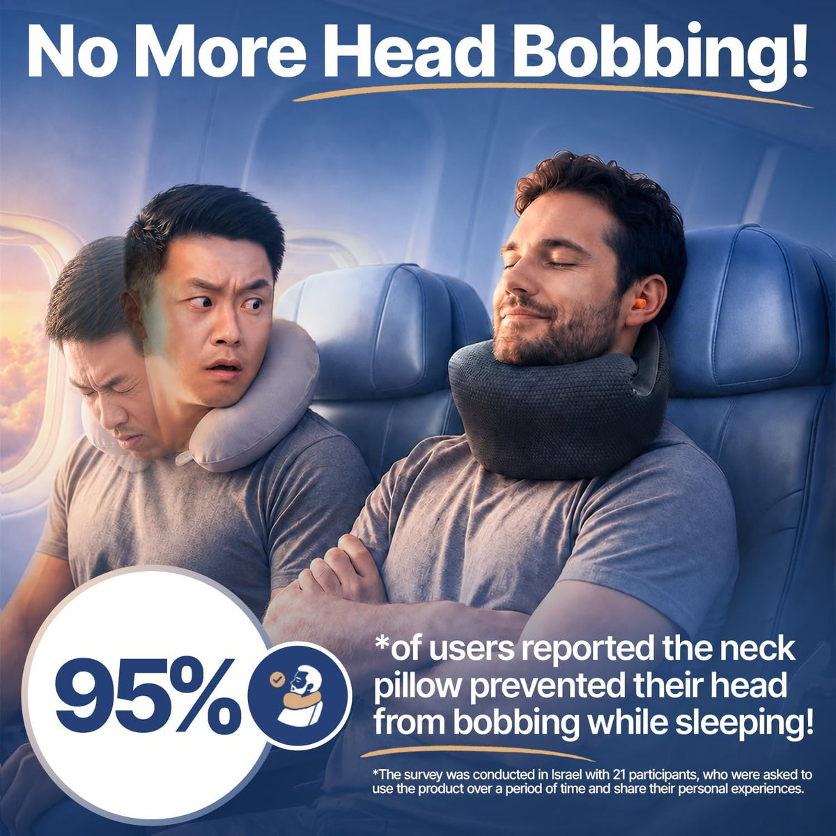 Versatile Travel Neck Pillow for Airplane [Patented], 9 Positions in 3 Techniques, Plane Pillow with Pure Memory Foam, Travel Pillow with HeadRest Flight Sleep, Travel Essential - Mercury
