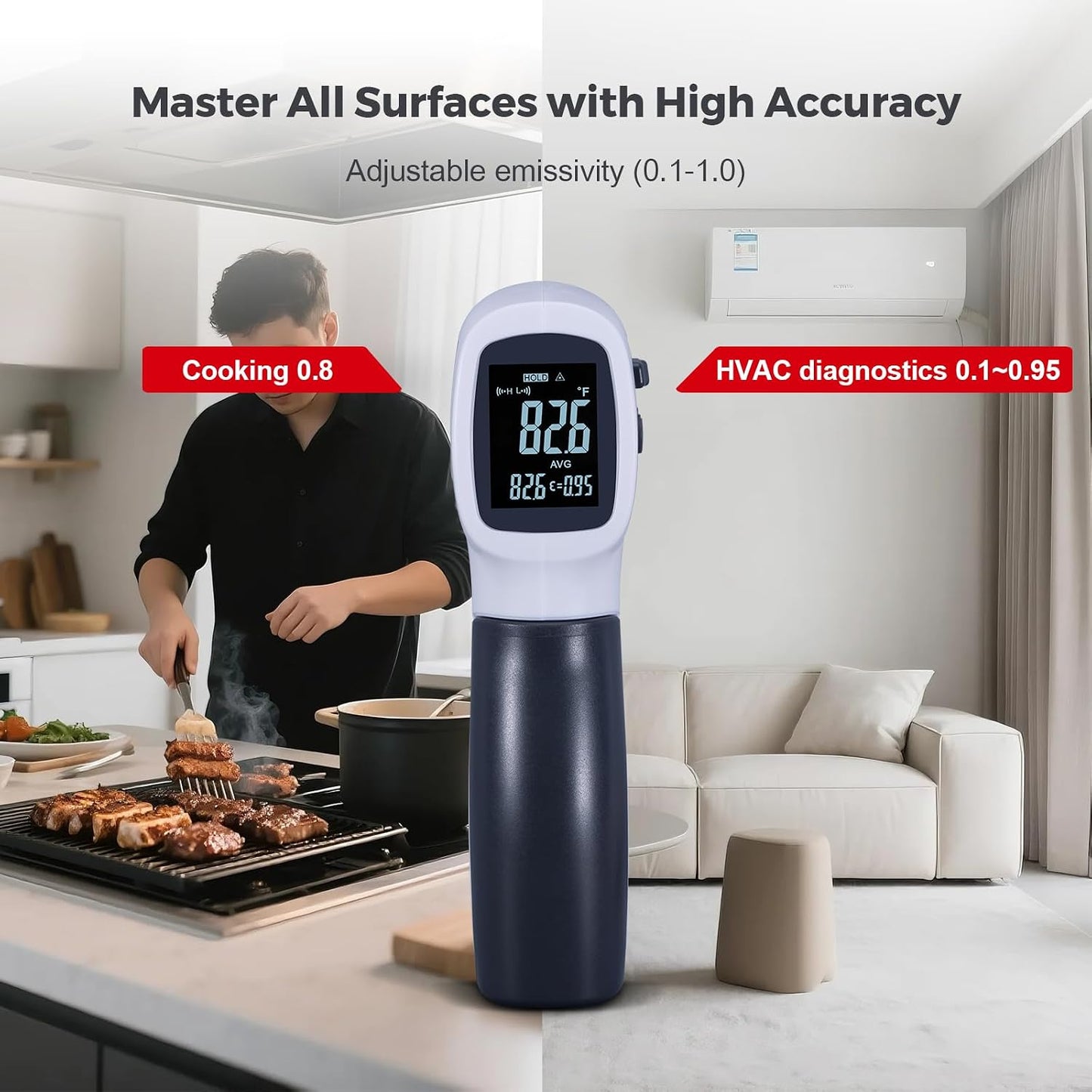 VCooklify Infrared Thermometer Gun -58°F to 1400°F