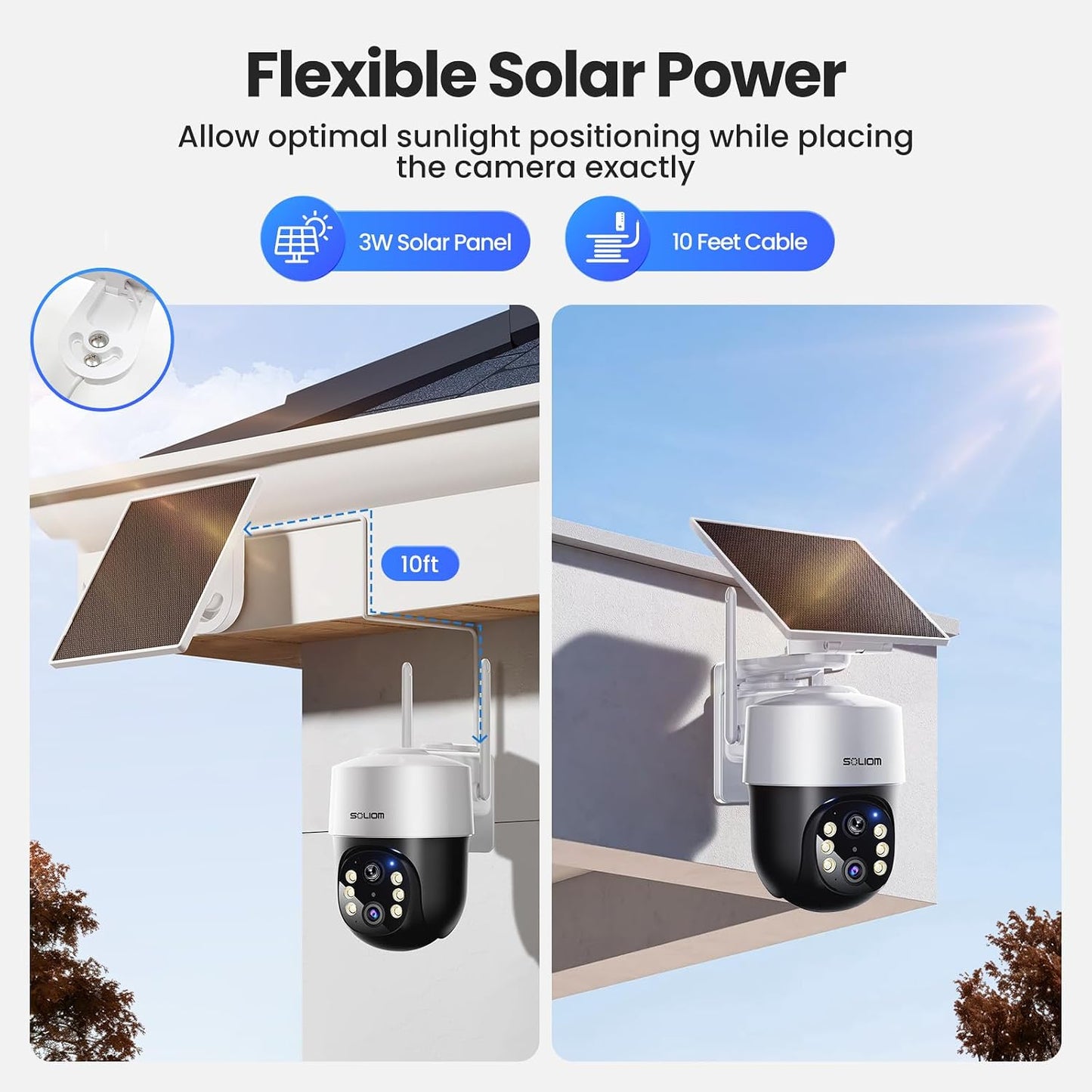 SOLIOM 4K Solar Security Cameras Wireless Outdoor System, 4-Cam Kit