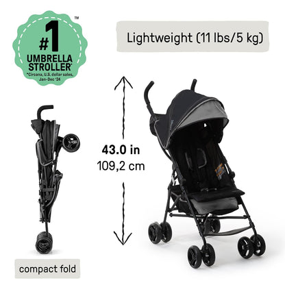 Ingenuity 3D Mini Convenience Stroller, Lightweight Umbrella Stroller with Compact Fold, Gray