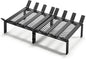 facka Fireplace Grate with Ember Retainer, 21" Heavy Duty Steel Fire Grate 8-Bar Fireplace Log Holder and Wood Stove Grate Rack for Indoor Hearth, Outdoor Fire Pit, Easy Assembly