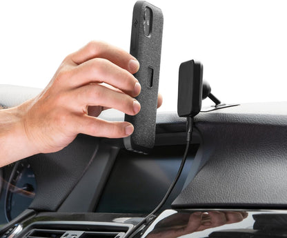 Peak Design Mobile Charging Car Mount, Black, Qi2 Charging, Mounts to Dash or Console, Connects to Peak Design Mobile Cases, MagSafe Compatible, for iPhone, Samsung and Google Pixel Phones