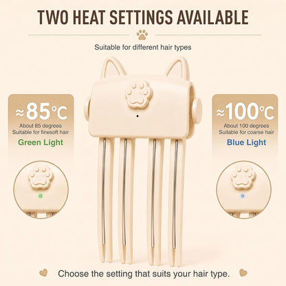HyperionFlo Essentials Root Volumizing Heated Comb, 2-Piece Root Lift Clip, Dual-Temperature USB-C Rechargeable Hair Styling Tool