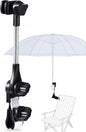 Adjustable Umbrella Holder for Chair and Stroller, Tool-Free Clamp Mount, Black