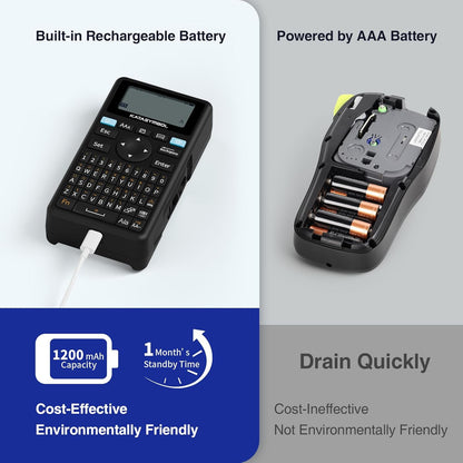 SUPVAN E11 Keyboard & Bluetooth Label Maker | Rechargeable Thermal Printer with 4 Tapes, 30+ Fonts & 660+ Icons