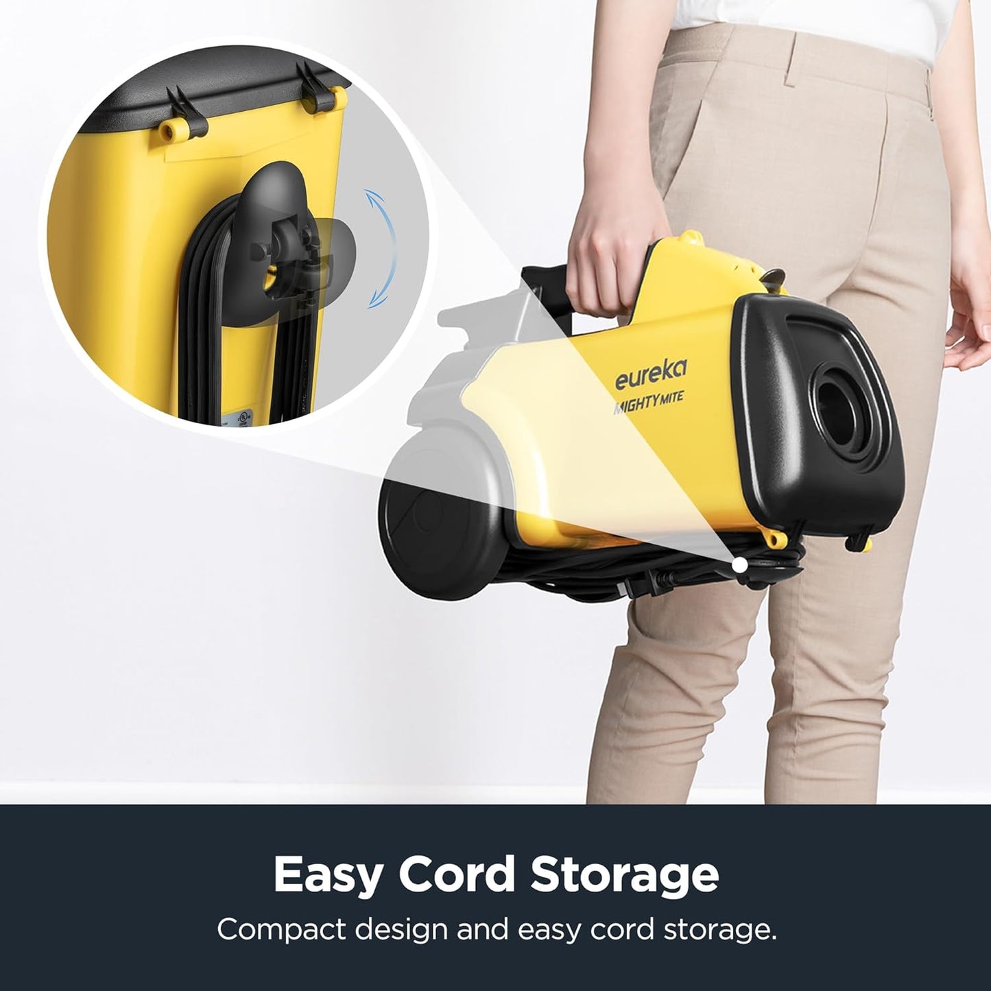 Eureka 3670M Canister Cleaner, Lightweight Powerful Vacuum for Carpets and Hard Floors, w/ 5bags,Yellow