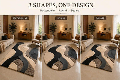 Hand Tufted Wool Area Rug 5x8 ft – Modern Abstract Geometric Pattern Carpet, Soft, Cozy & Fluffy Handmade Indoor Floor Rug for Living Room, Bedroom, Dining Room, Office & Contemporary Home Décor