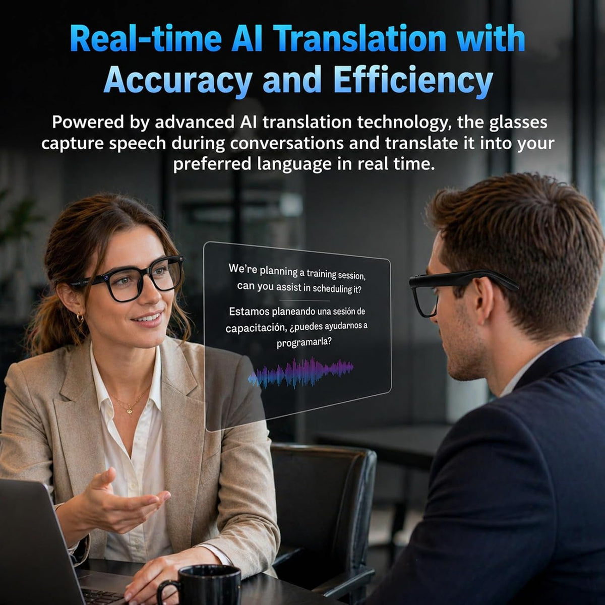 Plunthorn AI Smart Glasses | 4K Camera, Real-Time Translation, AI Assistant, Bluetooth & Open-Ear Speakers