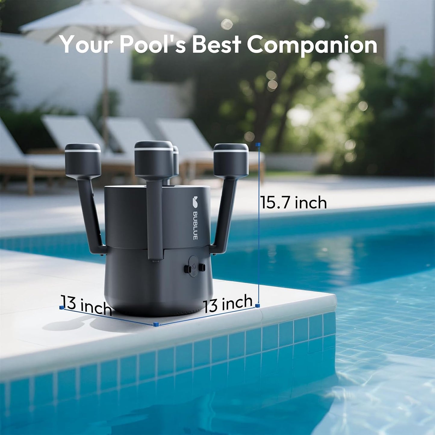 (2026 New) BUBLUE F10 Automatic Pool Skimmer Robot,Robotic Pool Skimmer with 5L Filter, App Control,Powerful Suction,Dual Cleaning Modes, AI Navigation,Ideal for In-Ground & Above-Ground Pools,Black